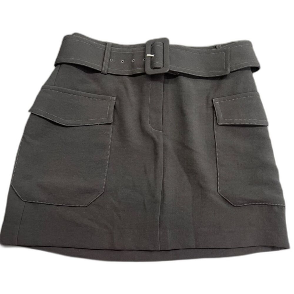 Express Womens Black Cargo Mini Skirt with Chunky Belt NWT